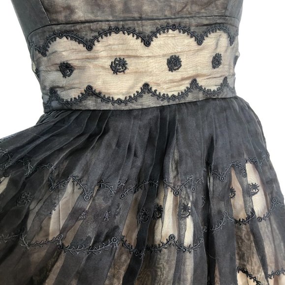 RED Valentino Silk Strapless Dress Black Sz 40, US 2 - Picture 5 of 16